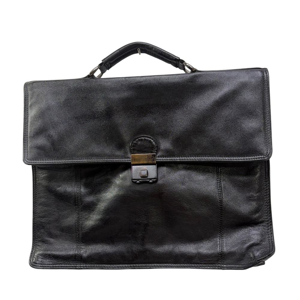 Picard Jet 2001 Vintage West Germany Black Leather Briefcase Professional Bag